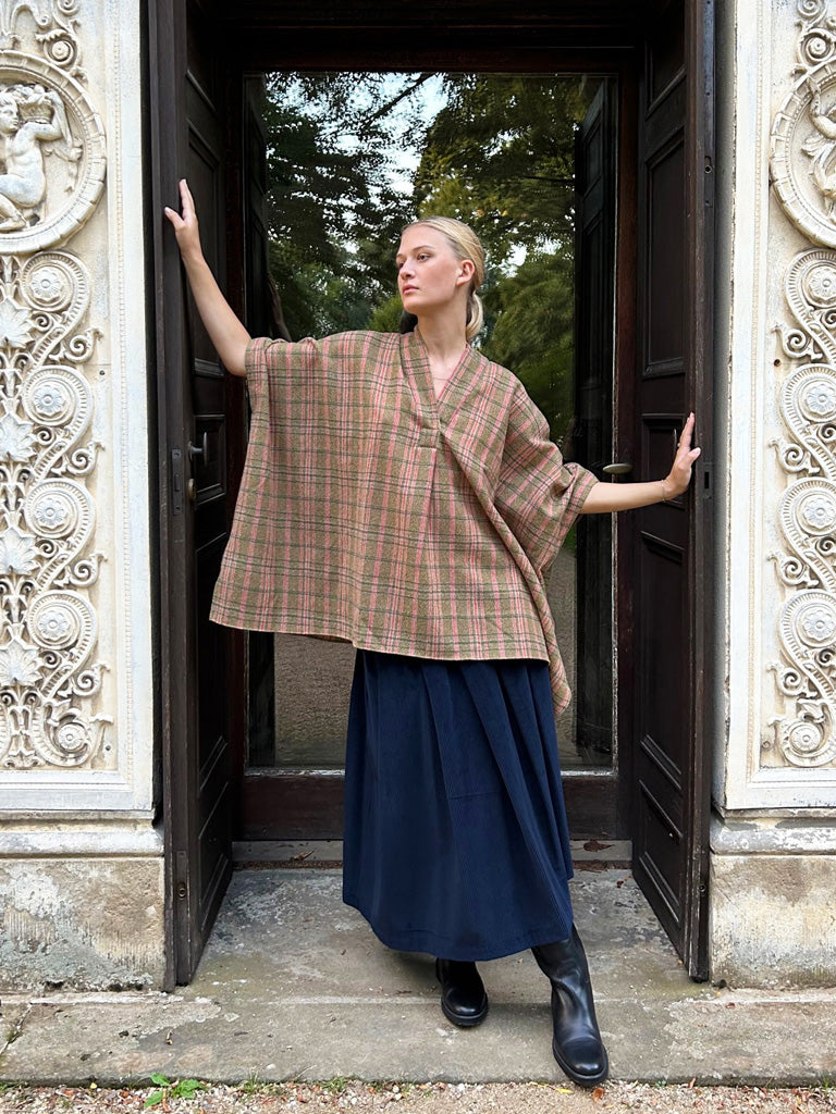 Gallego Desportes Lucia Oversized Wool Crepe Check Shirt