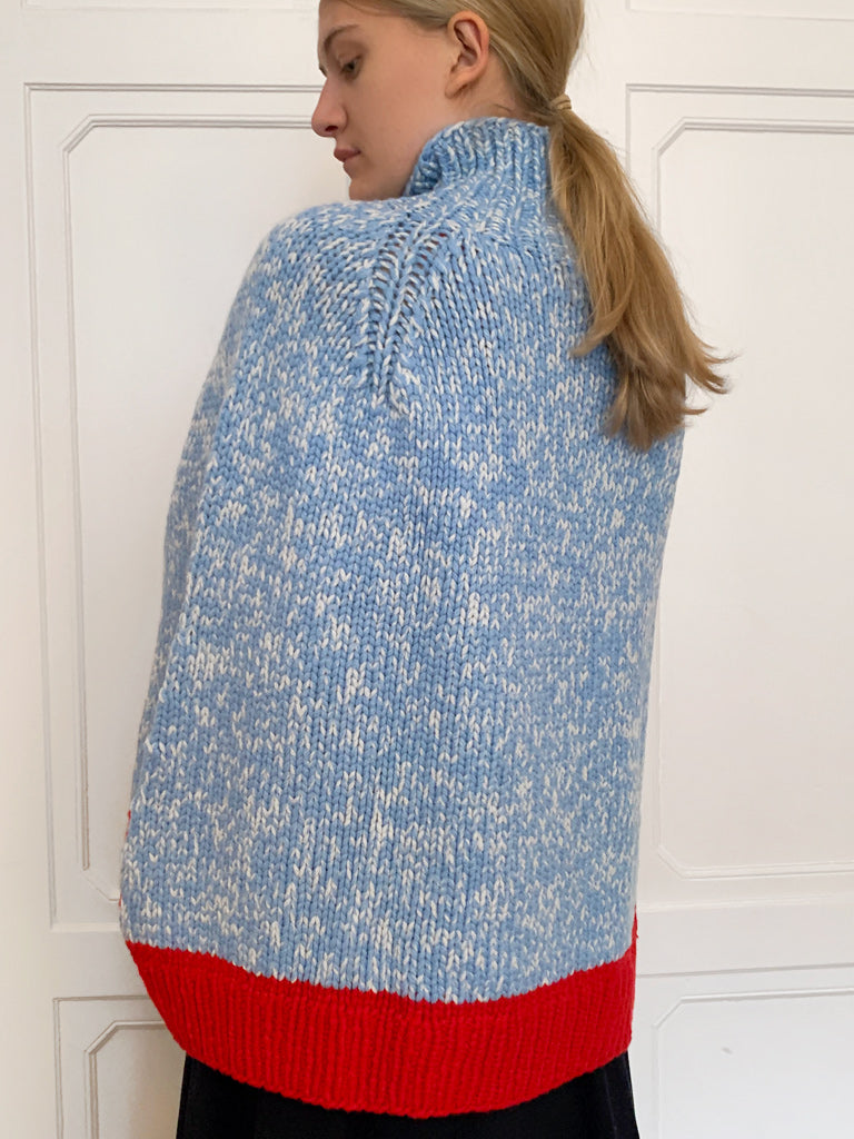 Wommelsdorff Ella Cashmere Poncho Ciel