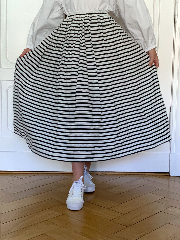 Les Moutons Noirs Biarritz Striped Linen Skirt