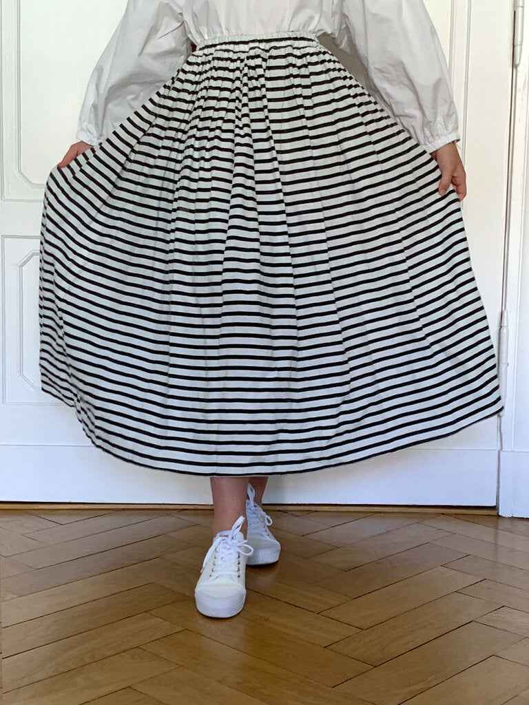 Les Moutons Noirs Biarritz Striped Linen Skirt