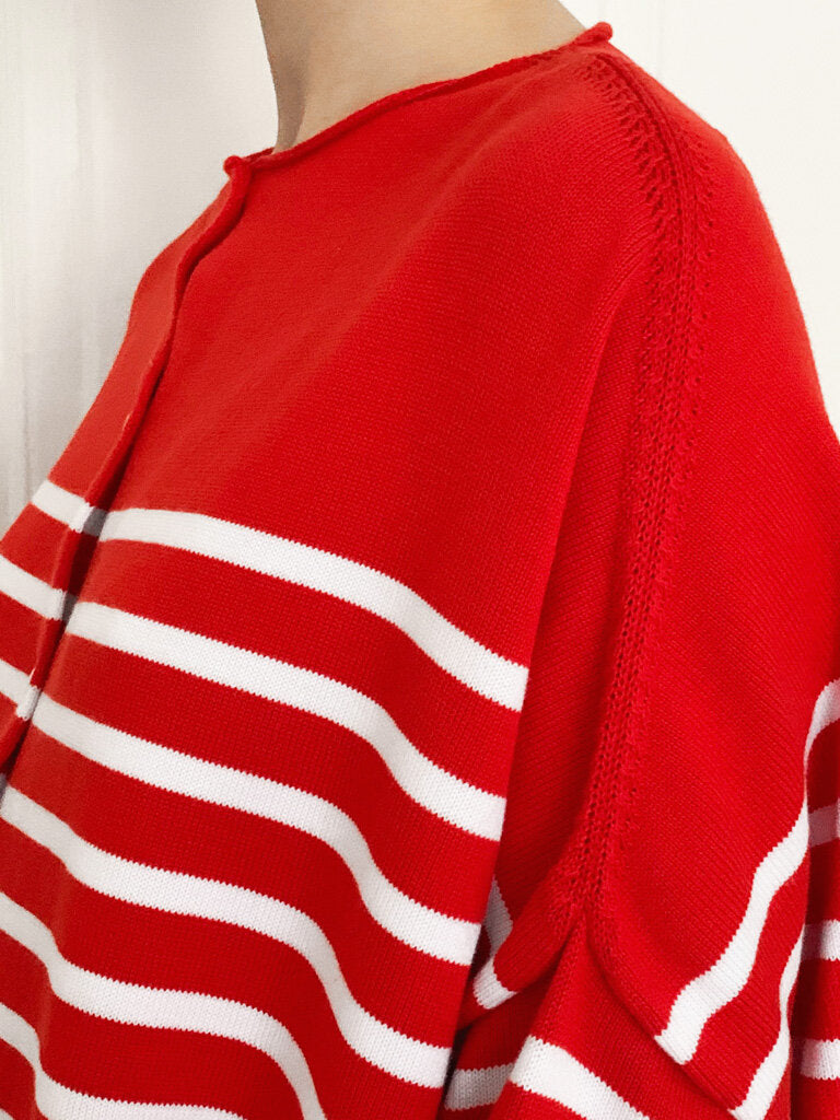 Gallego Desportes Striped Cardigan Red White