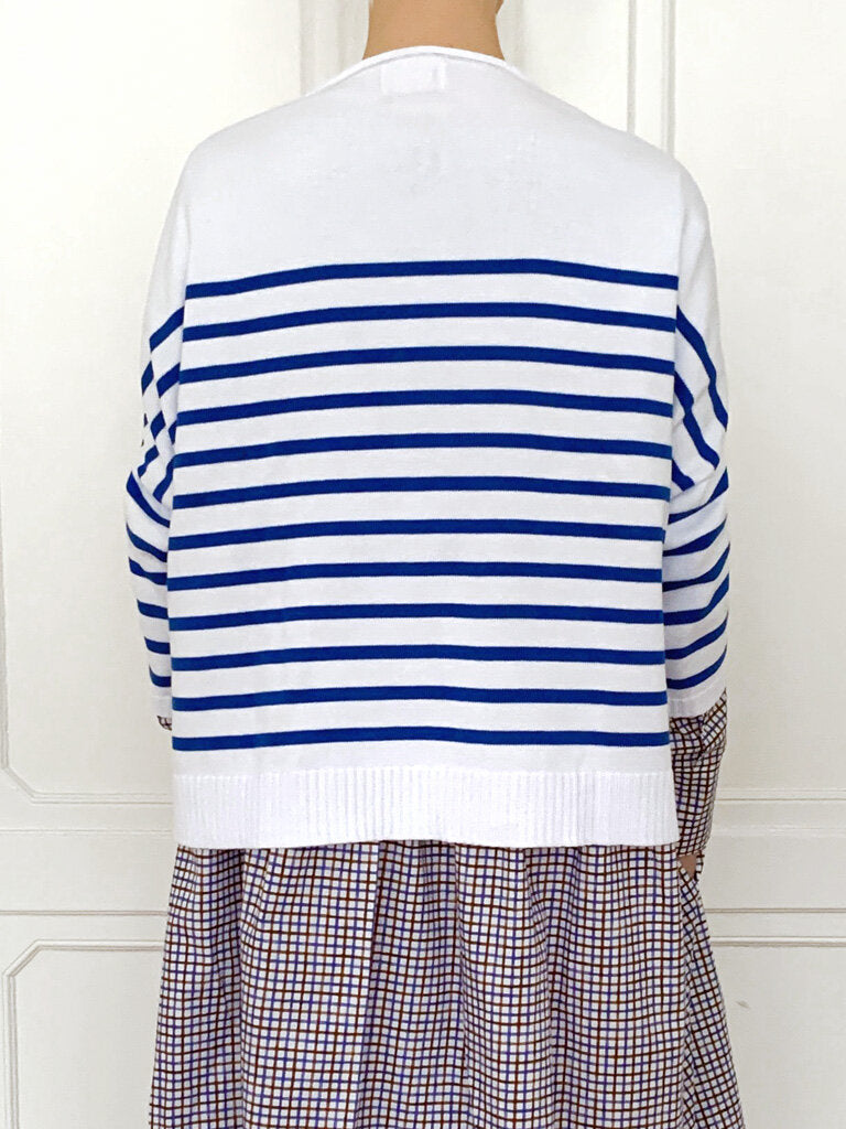 Gallego Desportes Striped Cardigan White