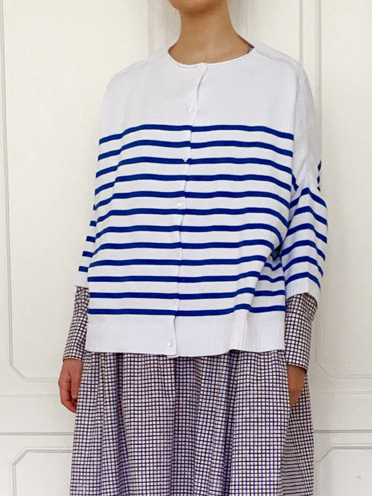 Gallego Desportes Striped Cardigan White