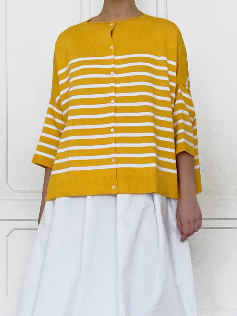 Gallego Desportes Striped Cardigan Yellow