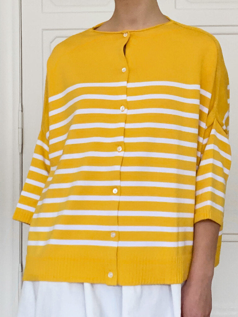 Gallego Desportes Striped Cardigan Yellow