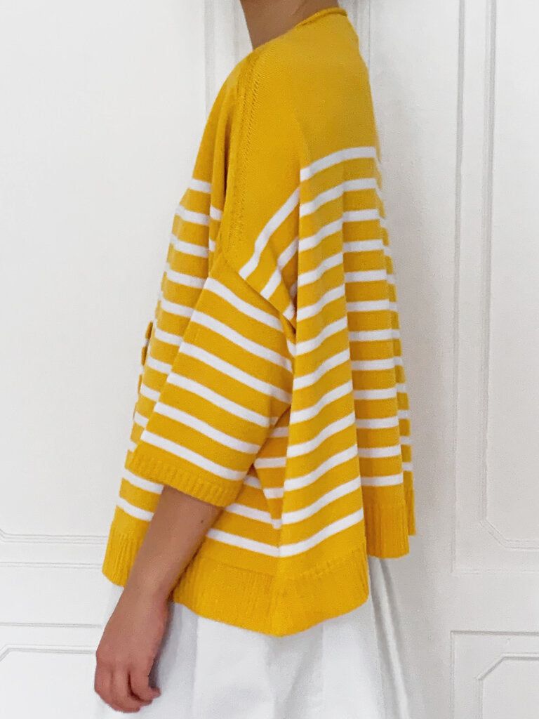 Gallego Desportes Striped Cardigan Yellow