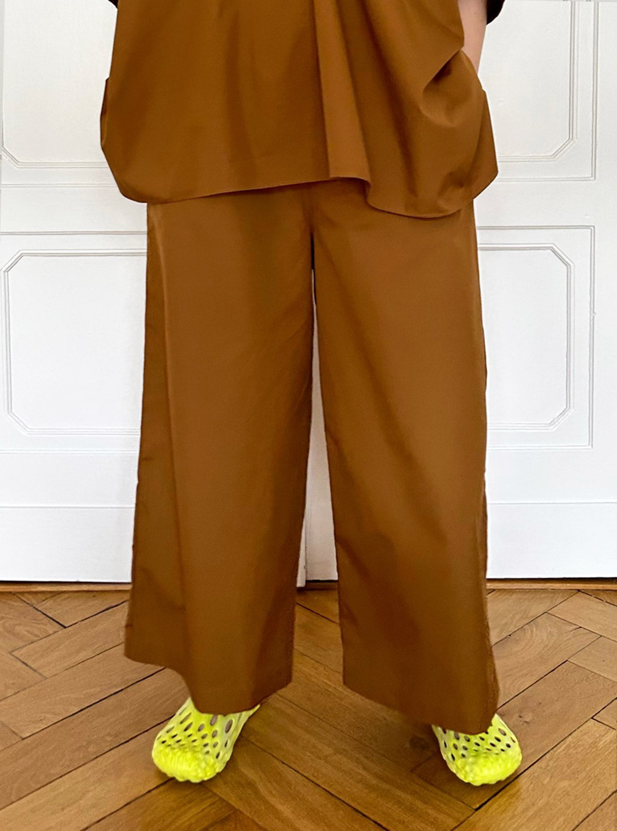 Gallego Desportes Pantalon Poplin Trousers Rusty Brown