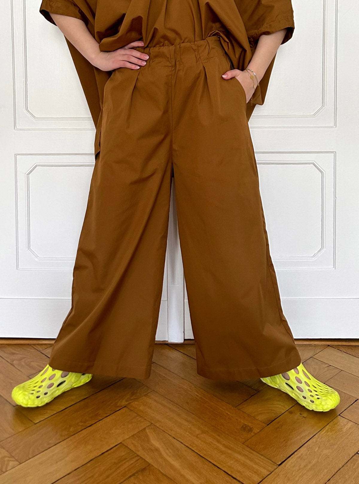 Gallego Desportes Pantalon Poplin Trousers Rusty Brown