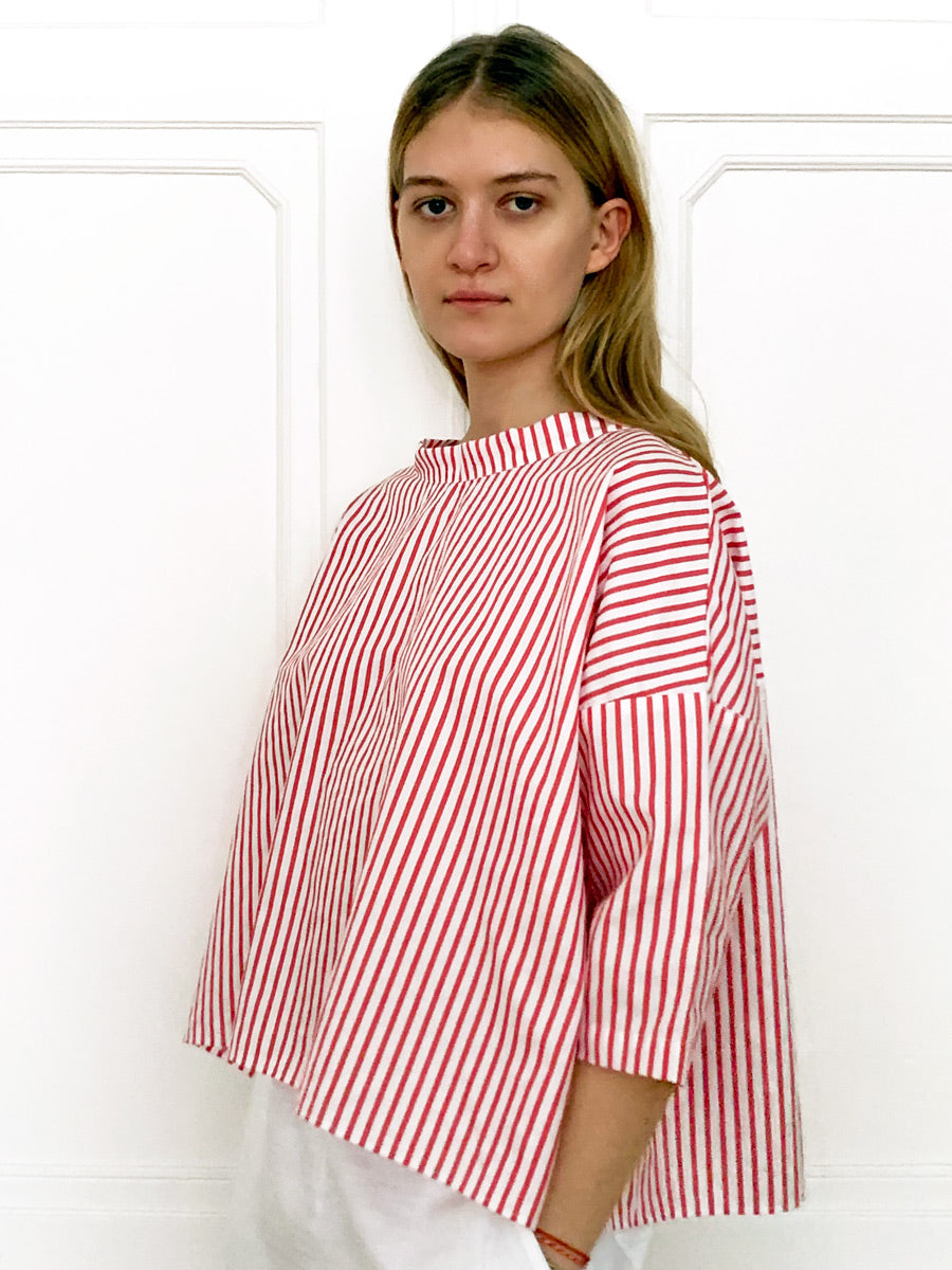 Gallego Desportes Andy Striped Back Knotted Top