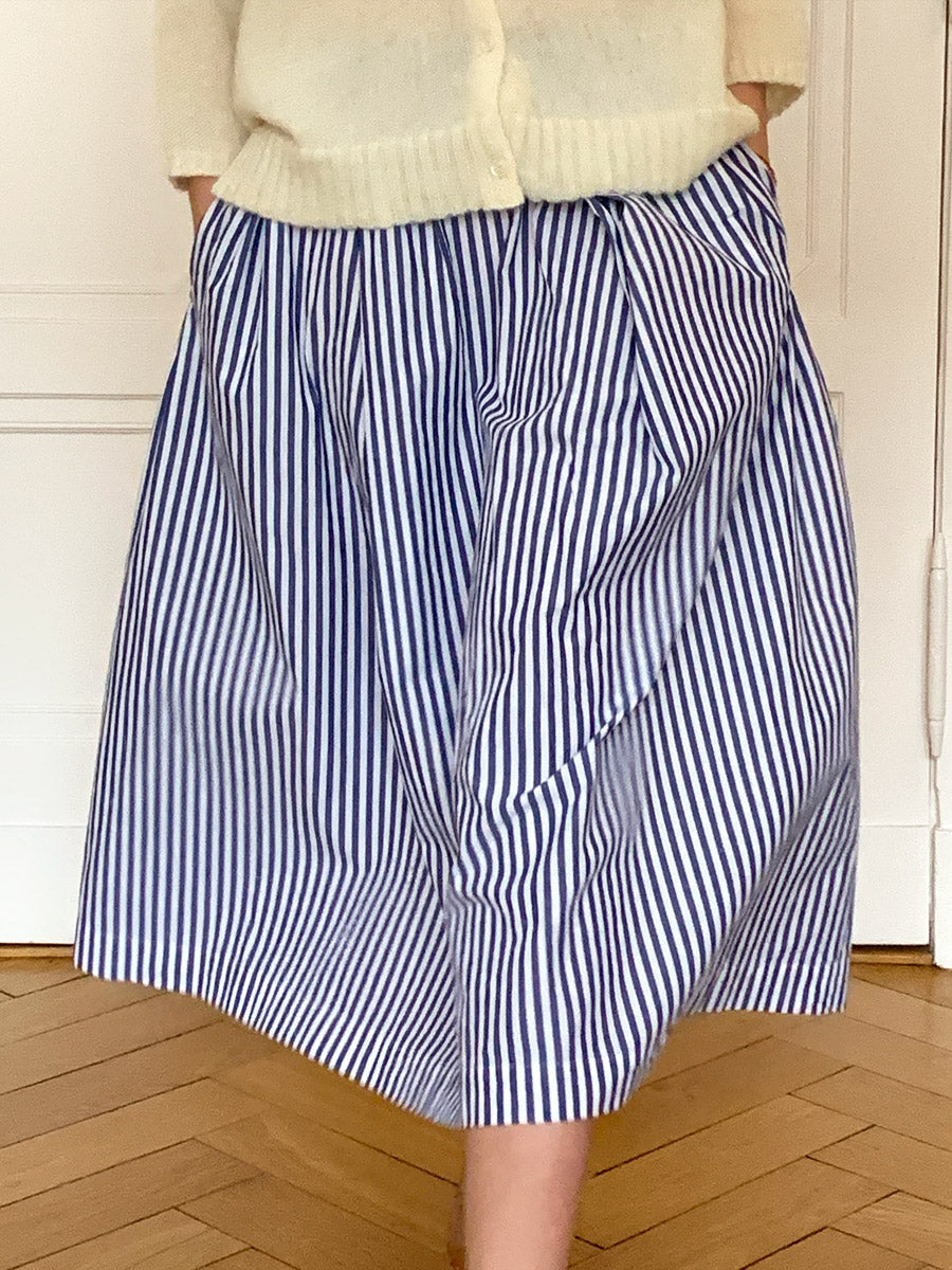 Gallego Desportes Striped Poplin Skirt