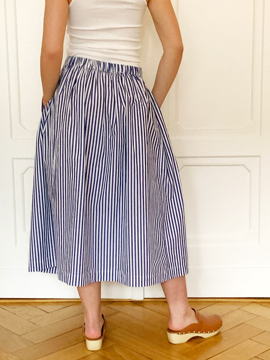 Gallego Desportes Striped Poplin Skirt