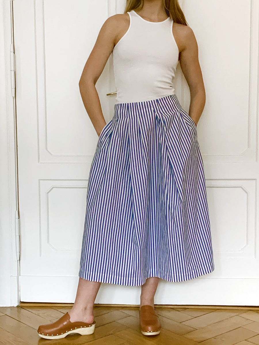 Gallego Desportes Striped Poplin Skirt