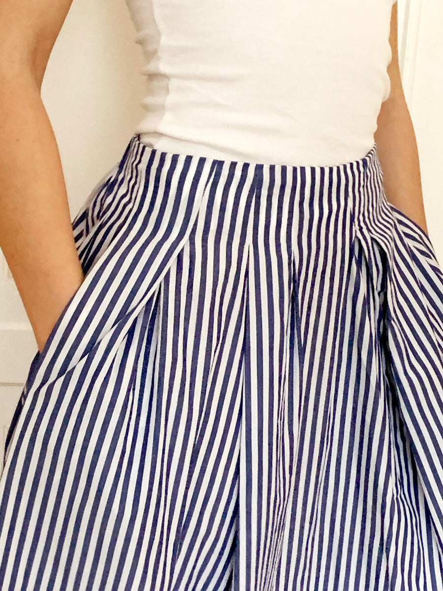 Gallego Desportes Striped Poplin Skirt