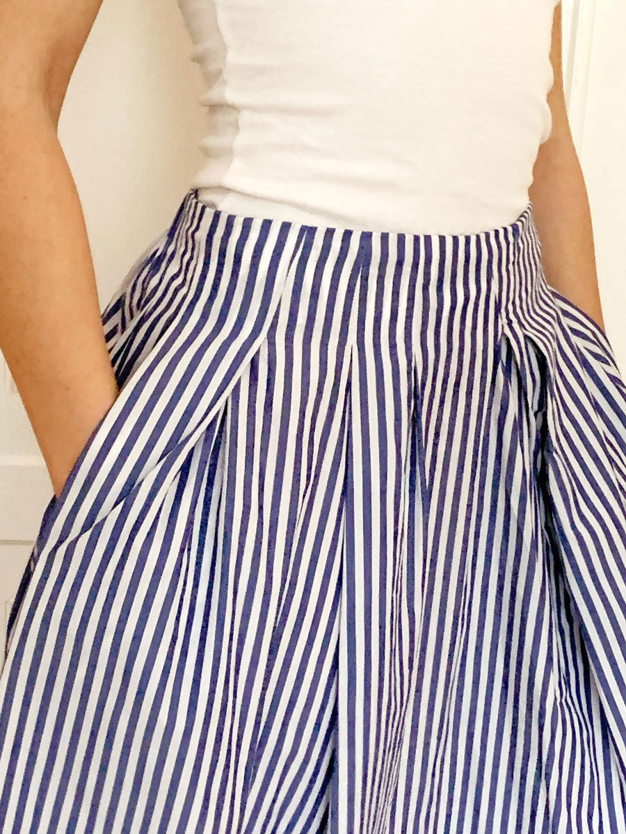 Gallego Desportes Striped Poplin Skirt