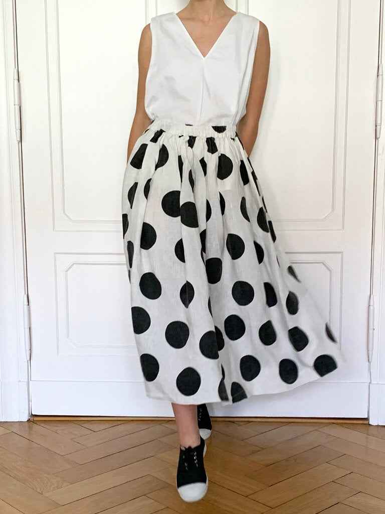 Les Moutons Noirs Kuckuck Linen Dots Skirt
