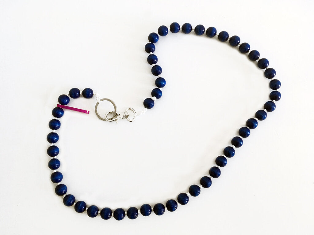 Les Moutons Noirs Blue Key Charm Necklace