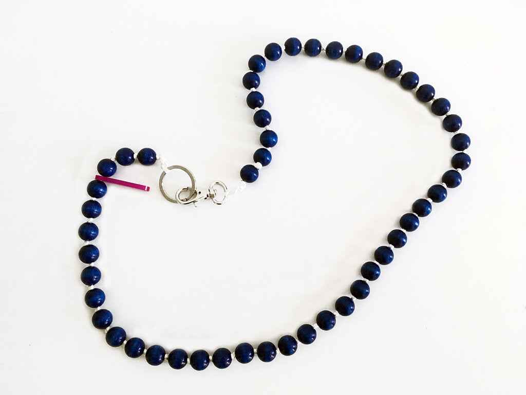 Les Moutons Noirs Blue Key Charm Necklace