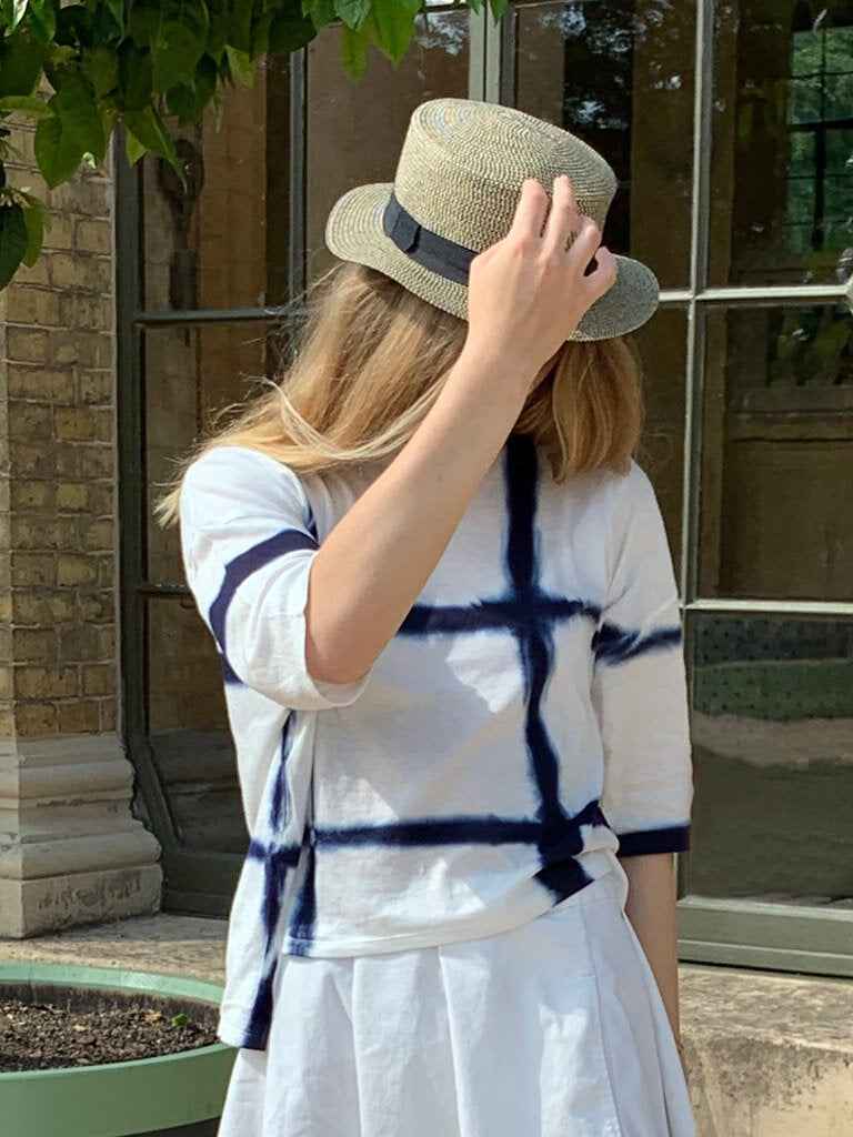 Suzusan Shibori Check T-Shirt