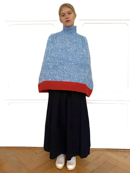 Wommelsdorff Ella Cashmere Poncho Ciel