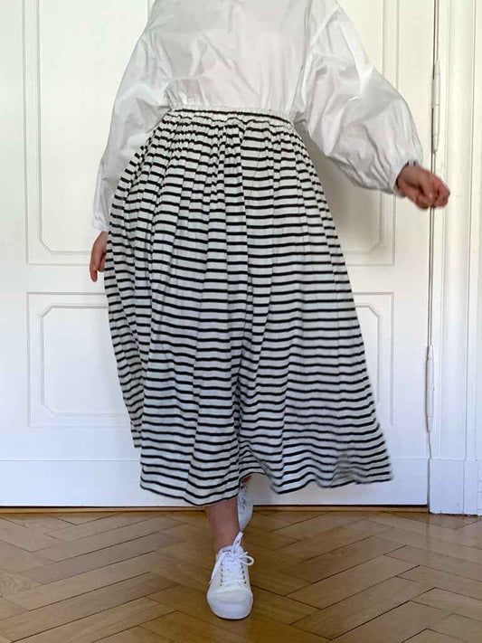 Les Moutons Noirs Biarritz Striped Linen Skirt
