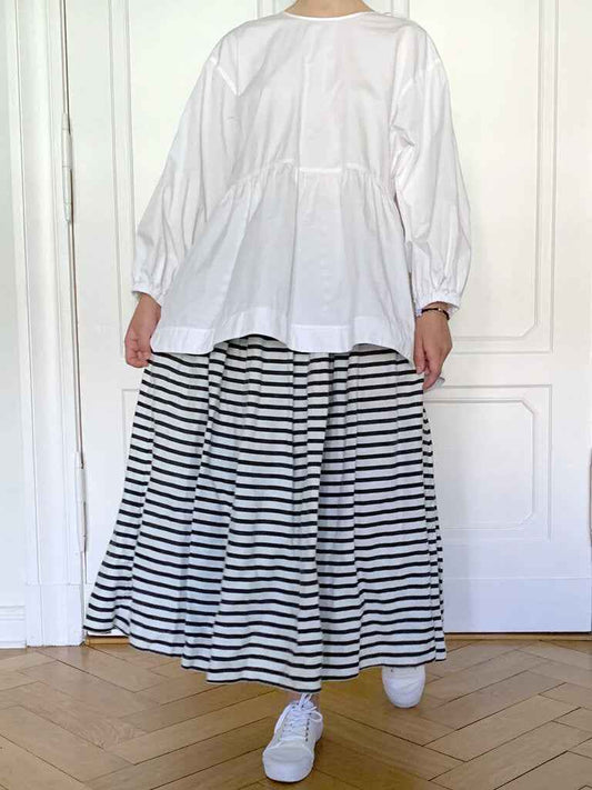 Les Moutons Noirs Biarritz Striped Linen Skirt