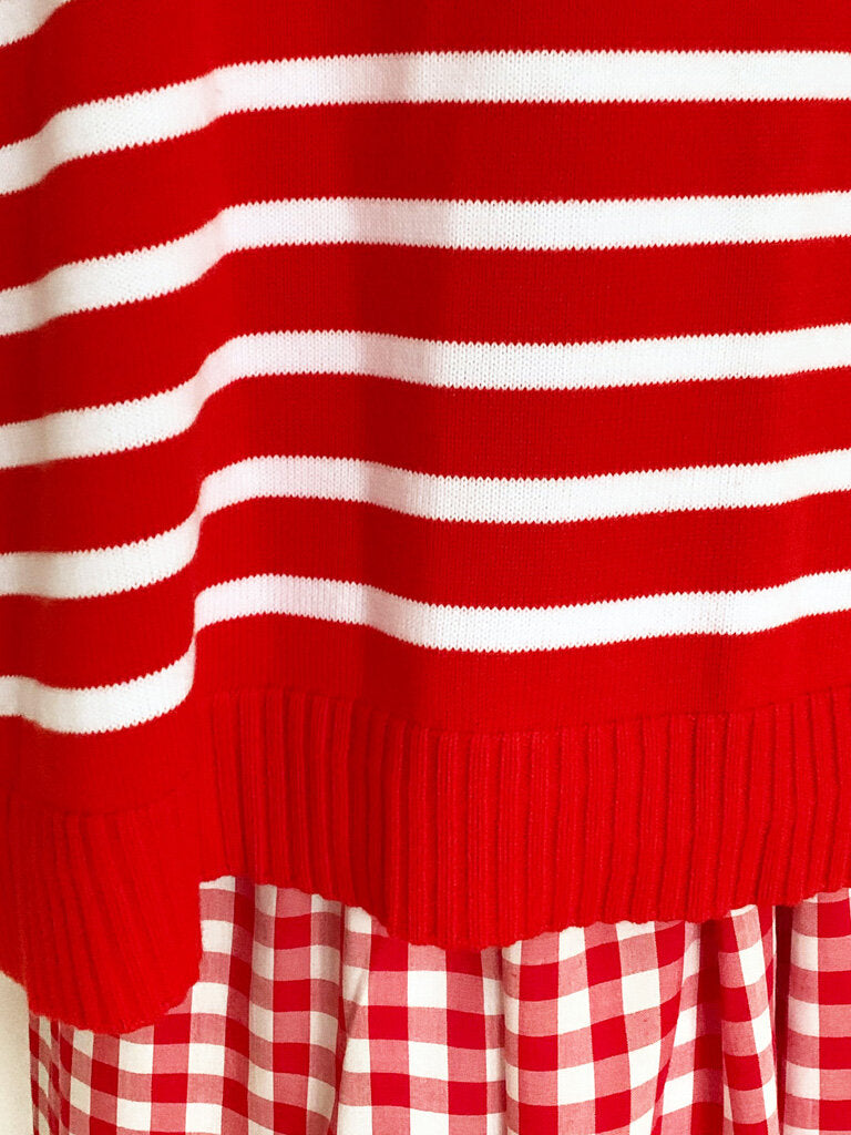 Gallego Desportes Striped Cardigan Red White