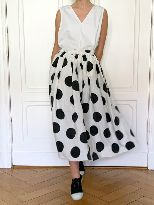 Les Moutons Noirs Kuckuck Linen Dots Skirt