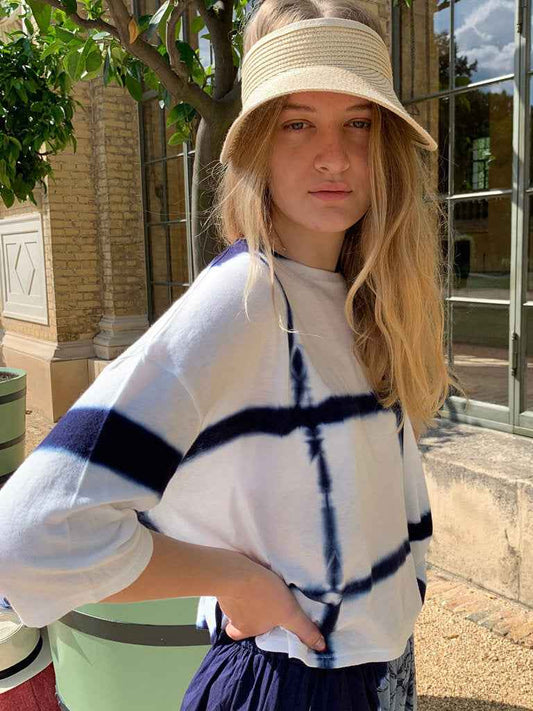 Suzusan Shibori Check T-Shirt